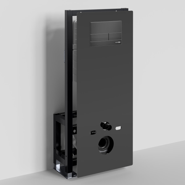 Инсталляция для унитаза WasserKRAFT Glan с клавишей смыва черная матовая (66TLT.010.ME.BL.MB04)