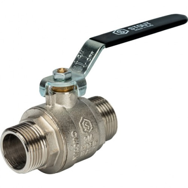 Кран 3/4" НН шаровый Stout (черная ручка, полнопроходной) SVB-0005-000020 Кран 3/4" НН шаровый Stout (черная ручка, полнопроходной) SVB-0005-000020
