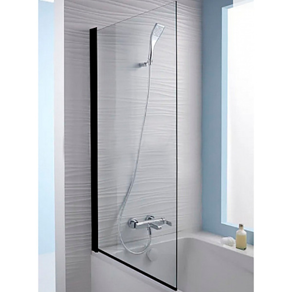 Душевые шторки для ванн Jacob Delafon Struktura 80x140 стекло прозрачное, профиль черный (E6D042-BL)