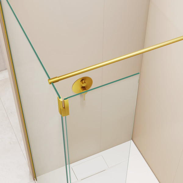 Душевая перегородка RGW WA-050Gb (WA-002Gb + Z-070Gb) 600 стекло прозрачное, профиль золото BRUSH (351005063-16)