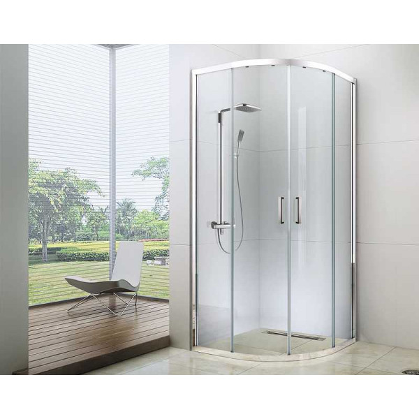Душевой уголок Berges Solo R 800*800*1900 стекло прозрачное, профиль хром сильвер (61101)