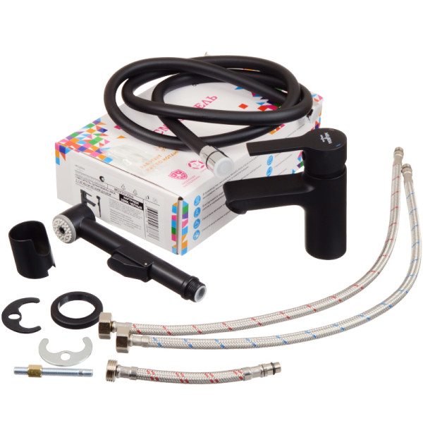 Смеситель для раковины Melodia della vita Aria с гигиеническим душем черный (MDV35722bk) Смеситель для раковины Melodia della vita Aria с гигиеническим душем черный (MDV35722bk)