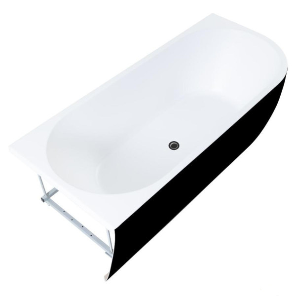 Ванна акриловая Aquanet Family Elegant A 180х80 белый/черный матовый Black matte слив-перелив (293076)