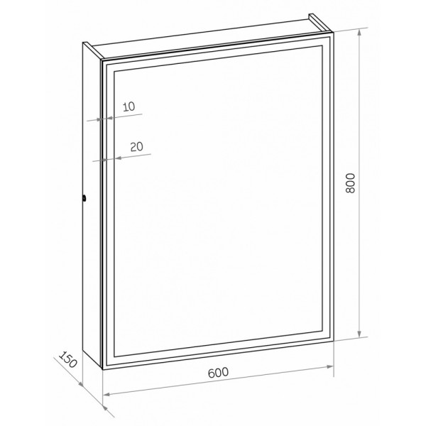 Шкаф зеркальный Континент Mirror Box black Led 600х800 (МВК053) Шкаф зеркальный Континент Mirror Box black Led 600х800 (МВК053)