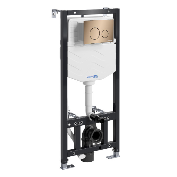 Инсталляция для унитаза WasserKRAFT Aller с клавишей смыва золото розовое (10TLT.010.ME.RG02)