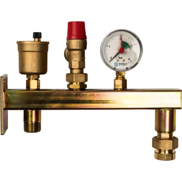 Группа подключения мембранного бака Stout (макс. 3 бар, латунь) (SVS-0006-013020)