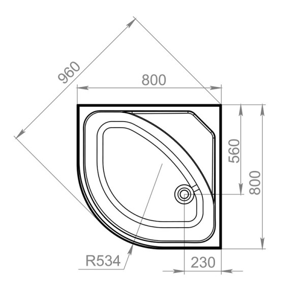 Поддон акриловый Melodia Segment 80х80х44 высокий, полукруг, белый, слив 50 мм (MTYST8080H) Поддон акриловый Melodia Segment 80х80х44 высокий, полукруг, белый, слив 50 мм (MTYST8080H)