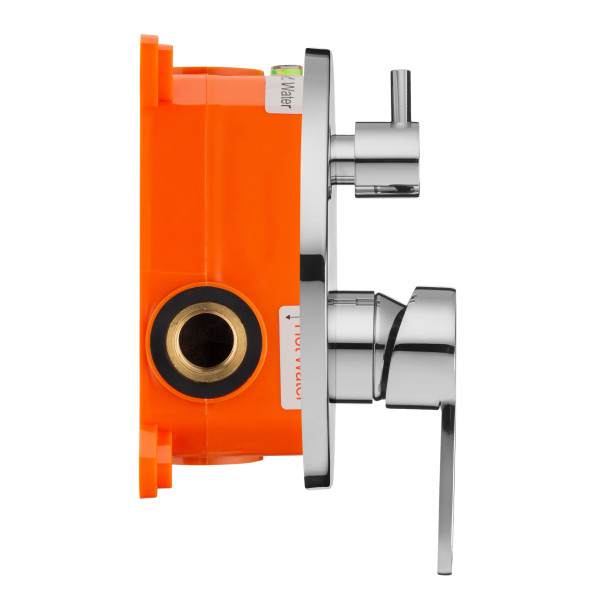 Смеситель для душа встраиваемый Swedbe Platta подключение на 2 выхода в монтажном боксе хром (5518)