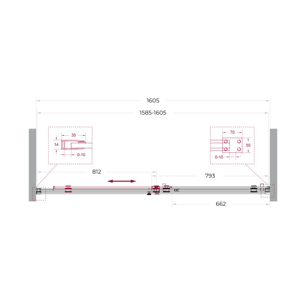 Душевая дверь BelBagno Soft Close-2 160x200 стекло прозрачное, профиль хром глянцевый (SOFT_CLOSE-2-BF-1-160-C-Cr)