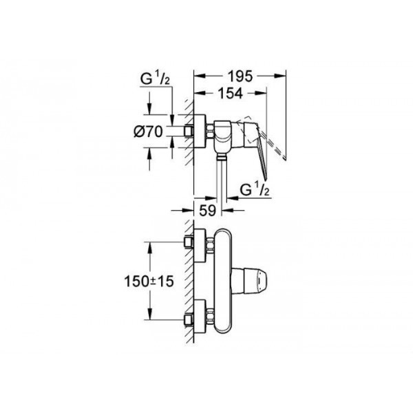 Смеситель для душа Grohe Bauedge (23333000)