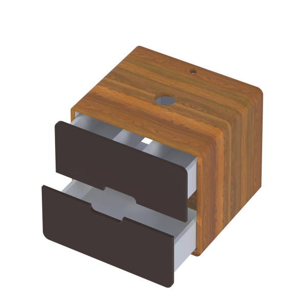 Тумба подвесная 1Marka Vortex  600x500x50 (орех ноче тортона/монолит найт) (Ц0000033058)