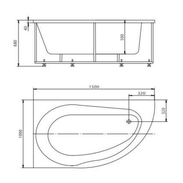 Ванна гидромассажная Акватек Вирго 150х100 НМ (пневматика) левая Ванна гидромассажная Акватек Вирго 150х100 НМ (пневматика) левая