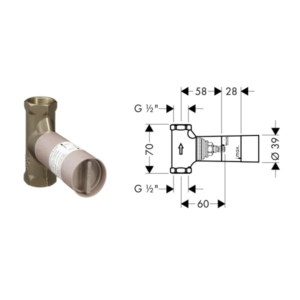 Вентиль запорный Hansgrohe скрытая часть (15974180) Вентиль запорный Hansgrohe скрытая часть (15974180)