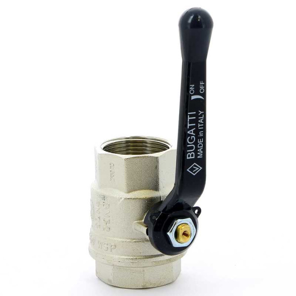 Кран Bugatti 1 1/4" ВВ шаровый Oregon 300 (черная ручка) (03000181)