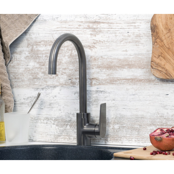 Смеситель для кухни WasserKRAFT Wiese оружейная сталь (8407)