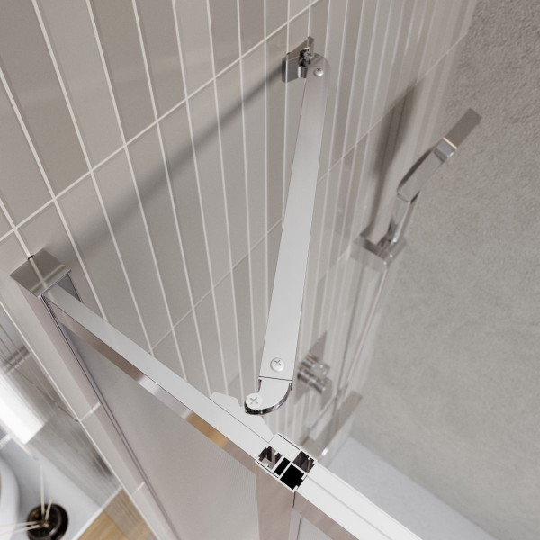 Душевой уголок BelBagno Luce 110x110x195 стекло рифленое, профиль хром (LUCE-A-22-90+20-P-Cr)