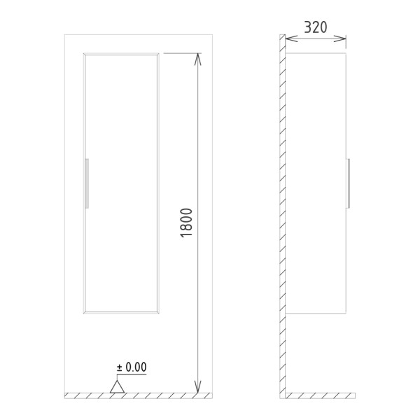 Пенал подвесной Orka Malta 400x270x1380 антрацит матовый (3001299)