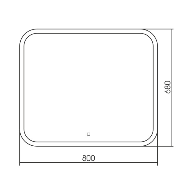 Зеркало Abber See 680x80 с подсветкой, сенсорный выключатель, диммер (AG6109S-0.8)