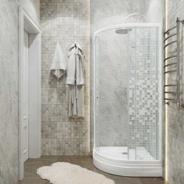 Душевой уголок Triton 100*100 А стекло мозаика, профиль белый (DK55_2)