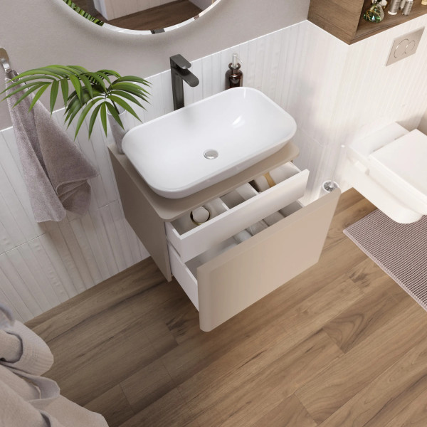 Тумба подвесная 1Marka Минимализм 602,3x440,5x446 софт кофе  (Ц0000031564)