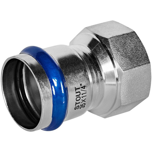 Переход 35х1 1/4"В Stout SSS-2022 ВПр-ВР (нерж.ст., пресс) SSS-2022-035114 Переход 35х1 1/4"В Stout SSS-2022 ВПр-ВР (нерж.ст., пресс) SSS-2022-035114