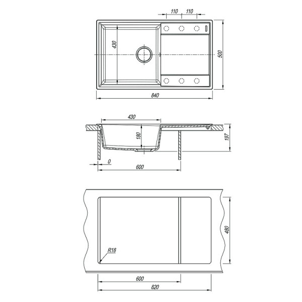 Мойка для кухни врезная Lemark Imandra 840 840x500 шампань (9910036) Мойка для кухни врезная Lemark Imandra 840 840x500 шампань (9910036)