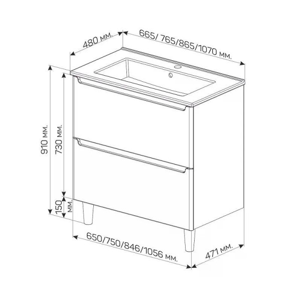 Тумба напольная 1Marka Coda 65Н 2я (Оскар 650) без раковины белая перламутровая (Ц0000042341) Тумба напольная 1Marka Coda 65Н 2я (Оскар 650) без раковины белая перламутровая (Ц0000042341)