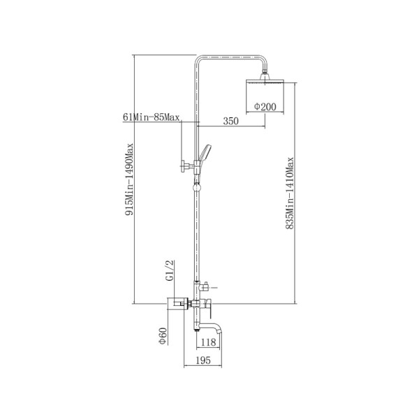 Душевая система Fashun сатин (A52401-3)