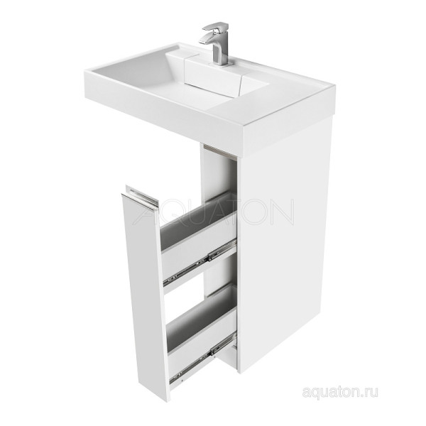 Тумба над стиральной машиной Aquaton 80x49,6x88,2 белая (1A23611LH010)