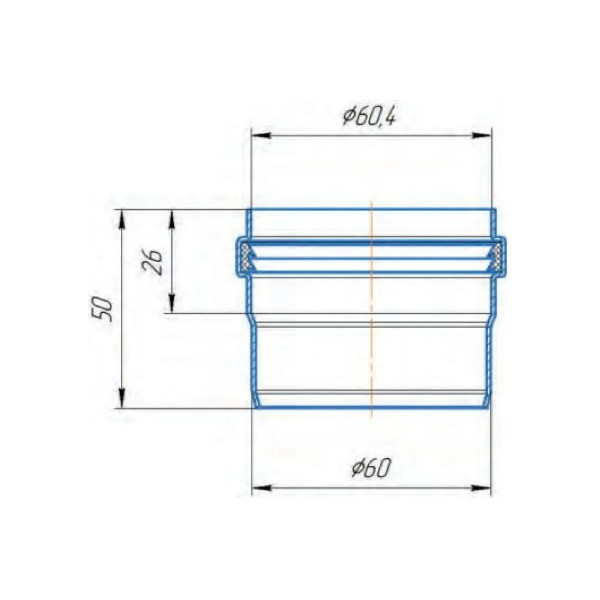 Адаптер Okseler D60 соединительный L50 (oks00027)