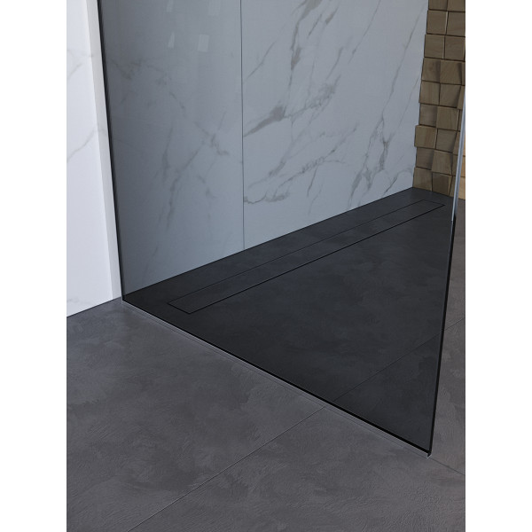 Душевое ограждение BelBagno Uno 110x200 стекло тонированное графит, профиль хром глянцевый (UNO-L-1-TB-110-GR-Cr)