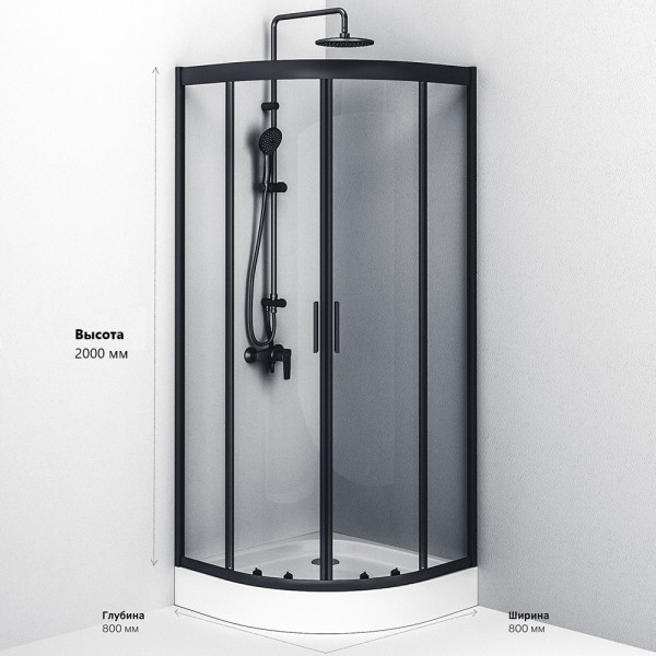 Душевой уголок AM.PM Gem 80x80x190 стекло прозрачное, профиль черный матовый (W90G-401-080BT) Душевой уголок AM.PM Gem 80x80x190 стекло прозрачное, профиль черный матовый (W90G-401-080BT)