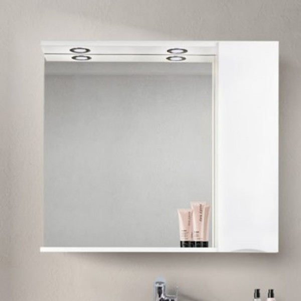 Зеркало с подсветкой BelBagno Marino R 90x750 с полкой, c ящиком (MARINO-SPC-900/750-1A-BL-P-R)