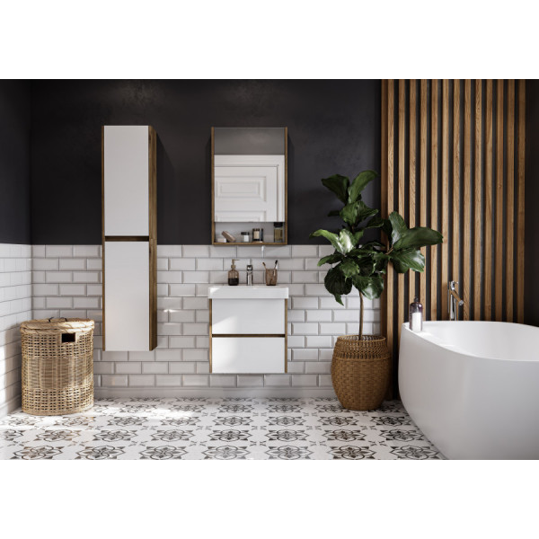 Тумба подвесная Aquaton Сканди 532x427x522 белый, дуб рустикальный (1.A251.7.01S.DZ9.0)