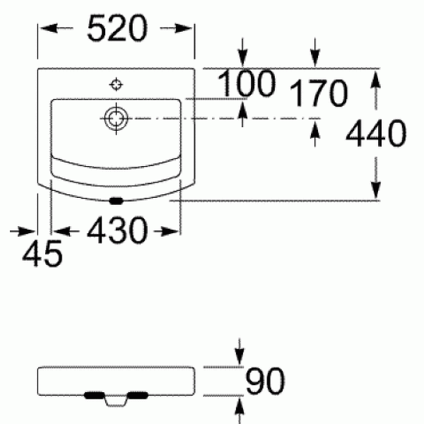 Раковина накладная Roca Hall 52х44 (327882000)