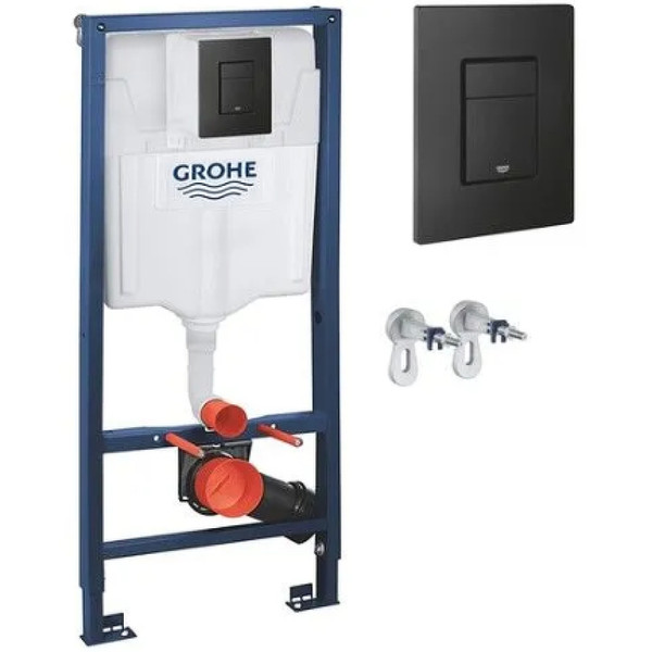 Инсталляция для унитаза Grohe Rapid SL с черной матовой клавишей смыва (38811KF0) Инсталляция для унитаза Grohe Rapid SL с черной матовой клавишей смыва (38811KF0)