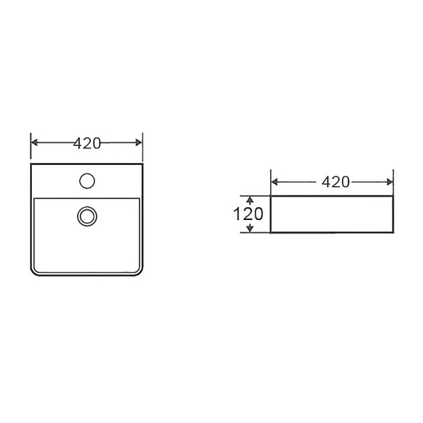 Раковина накладная Azario 42x42x12 белый матовый (AZ-2177-MW)