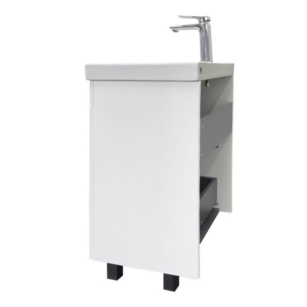 Тумба напольная Comforty Дуэт 610x860x395 дуб темно-коричневый матовый с раковиной (00-00018648)