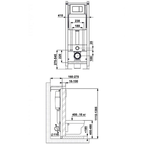 Комплект инсталляция с унитазом Berges Atom10 c с кнопкой черная SoftTouch, с сиденьем микролифт (042431)