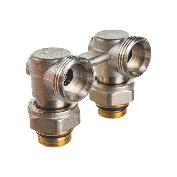 Фитинг двойной угловой со встроенным шаровым краном Kromwell (с комплектом адаптеров 1/2"*3/4") (EU.ST6014045 12_k)