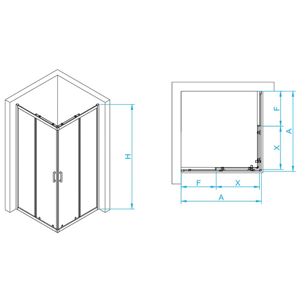 Душевой уголок RGW PA-030-B 70x70x195 стекло прозрачное, профиль черный (350813077-14)