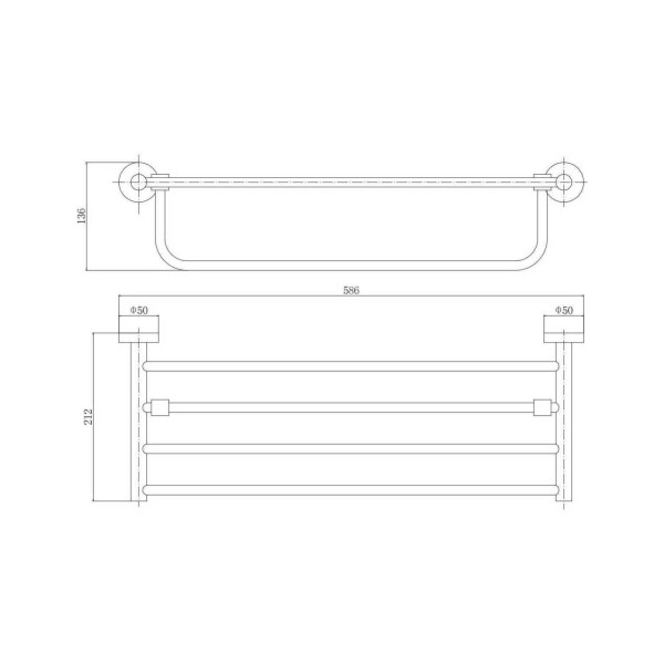 Полка Fashun для ванной комнаты с вертикальным держателем для полотенец SUS304 сатин (A51524)