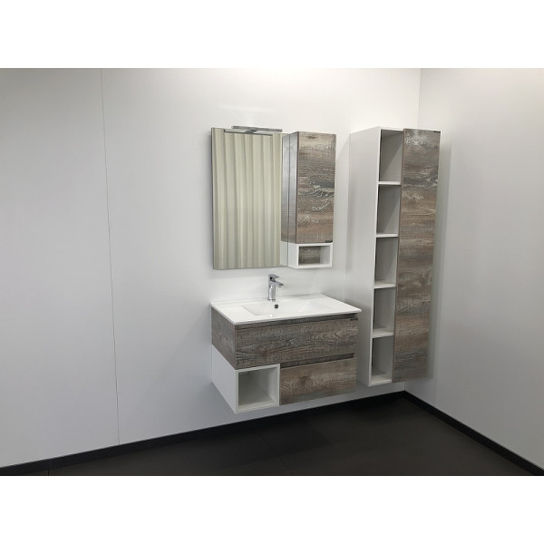 Шкаф зеркальный Comforty Турин 750x750x800 дуб бежевый (00004144198)