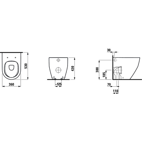Унитаз приставной Laufen Pro (8.2295.6.000.000.1)