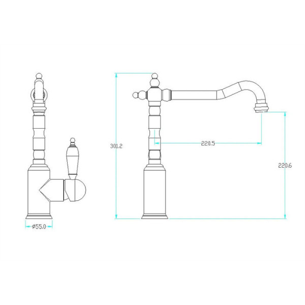 Смеситель для кухни Boheme Kitchen Хром (103-BSW)