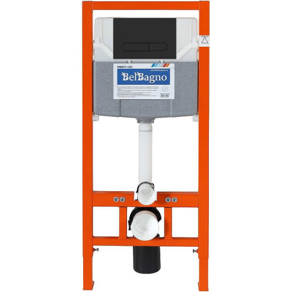 Инсталляция для унитаза с клавишей BelBagno черный (BB002-80/BB007-PR-NERO.M)