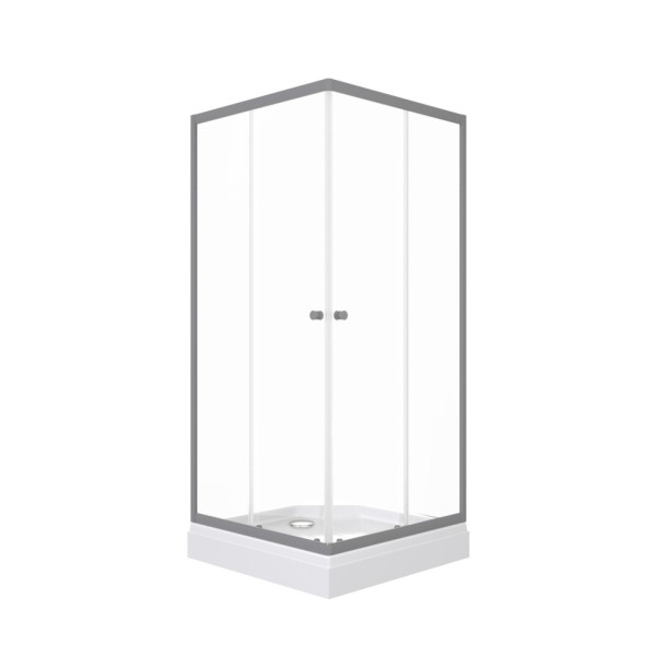Душевой уголок Triton Вента-графит 100x100 с поддоном стекло прозрачное, профиль графит (DK478)