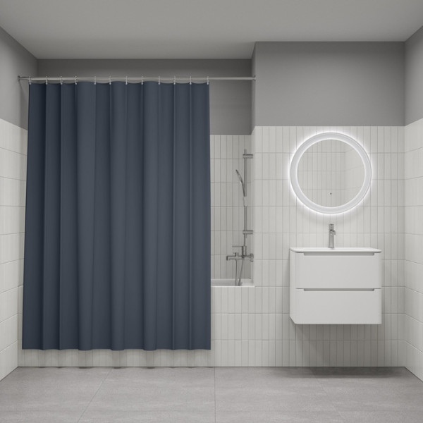 Шторка для ванн текстильная Iddis Base 180x200 серая (BS01P18i11)