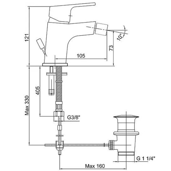 Смеситель для биде E.C.A. Tiera черный (102110195C1EX)