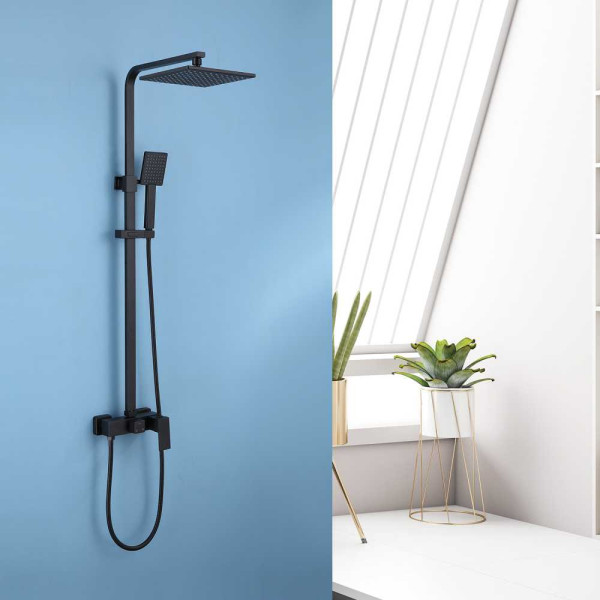 Душевая система Abber Daheim черный матовый (AF8220B)